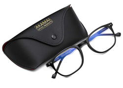 Blue Light Blocking Glasses - Computer Screen Bluelight Protection - Anti UV Glare - Buxton Model (+2.0, Black)