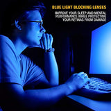 Blue Light Blocking Glasses - Computer Screen Bluelight Protection - Anti UV Glare - Buxton Model (+0.0, Black)